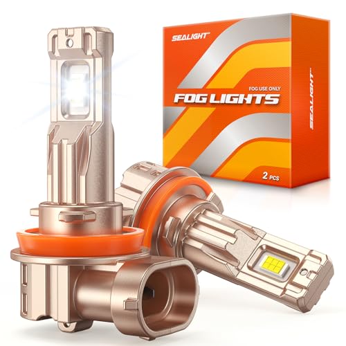 SEALIGHT H11/H16/H8 LED Fog Light Bulbs, 18000LM 6500K White-2 Pack - color: White, size: H11/H8