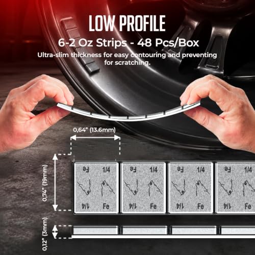 Wheel Accessories Parts 1/4 Oz. 0.25 Oz. Grey Low Profile Stick-On Premium US Adhesive Tape Wheel Balancing Weights Cars Trucks SUVs Motorcycles 0.34 kgs 0.75 lb Box 48 Pcs per Box - size: 48 Pcs Silver, style: 1/4 Oz Segment