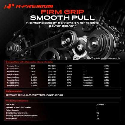 A-Premium Belt Tensioner Assembly with Pulley Compatible with Mercedes-Benz - style: 39207