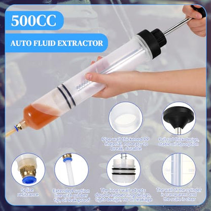 Gisafai 500cc Fluid Extractor Automotive Manual Oil Pump, Black - color: Black, size: 500cc
