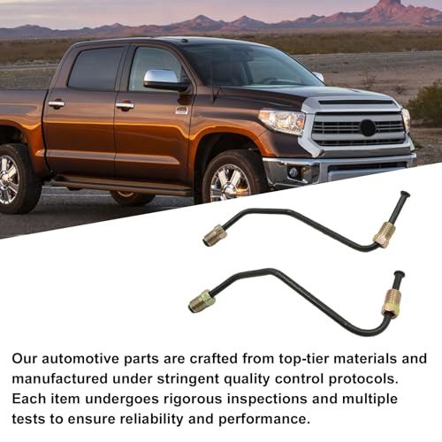 FZJDSD Front Brake Caliper Line Kit Pair Compatible with 2007-2014 Toyota Tundra 4WD, Left & Right Hydraulic Brake Flex Hose Set, DOT Compliant Steel Brake Lines, Caliper to Hard Line