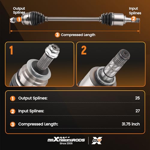 maXpeedingrods Front Left or Right CV Axle Assembly for Subaru Forester - size: for 66-07509-1PC