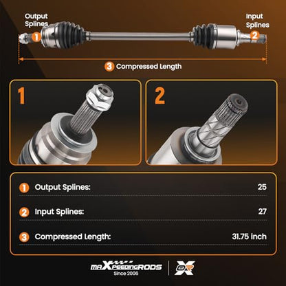maXpeedingrods Front Left or Right CV Axle Assembly for Subaru Forester - size: for 66-07509-1PC