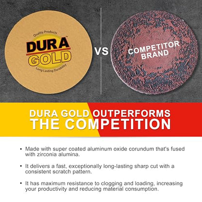 Dura-Gold Premium 6" Gold PSA Sanding Discs - 80 Grit (Box of 50) - Self Adhesive Stickyback Sandpaper for DA Sander, Finishing Coarse-Cut Abrasive - Sand Automotive Car Paint, Woodworking Wood, Metal - size: 80-Grit
