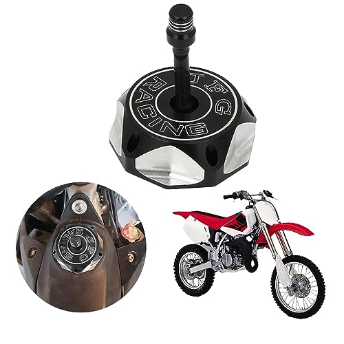 JFG RACING Dirt Bike Gas Fuel Tank Cap CNC for XR50 XR70 XR80 XR100 CRF150R CRF230F CR250R CR85R CR125R Dirt Pit Bike Black - color: black