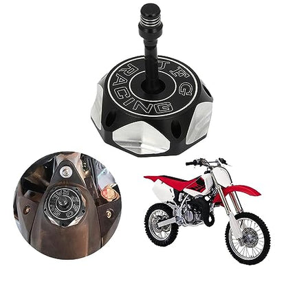 JFG RACING Dirt Bike Gas Fuel Tank Cap CNC for XR50 XR70 XR80 XR100 CRF150R CRF230F CR250R CR85R CR125R Dirt Pit Bike Black - color: black