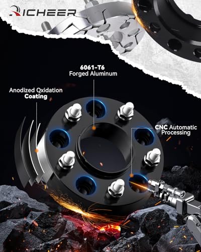 Richeer 1 inch 5x120mm Hub Centric Wheel Spacers for Camaro CTS XTS Equinox - size: Thickness: 1 inch