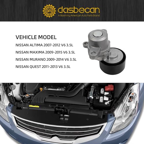 Dasbecan Belt Tensioner Idler Pulley Compatible with Nissan Maxima 09-15 - size: without Belt