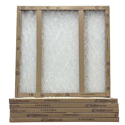 14x14x1 Fiberglass Air Filters, 6-Pack, AC & Furnace, Glasfloss - size: 14x14x1