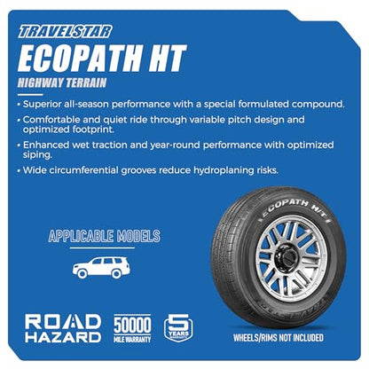 2 Pack Travelstar EcoPath H/T LT265/75R16 10Ply E SUV Tire - size: LT265/75R16