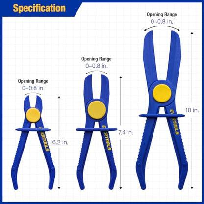 6PCS Hose Pinch Off Pliers Set, Straight Hose Clamp Pliers for Fuel Line, Brake Hose, Coolant Hose, Radiator Hose, Gas Line & Flexible Hoses with Oxford Storage Bag - style: Straight