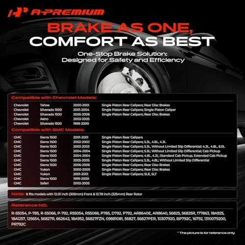A-Premium Front and Rear Vented Brake Rotors and Ceramic Pads Kit - style: F&R Vented