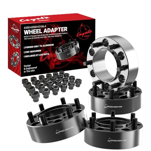 Wheel Accessories Parts 4 Pcs Hub Centric Wheel Spacers Adapters 6x5.5 6x139.7mm 2 Inch Thick 106.1mm Hub M12 1.5 12x1.5 Thread Stud Fits Toyota 4-Runner ｜ Tacoma ｜ Tundra ｜ FJ Cruiser - size: 2" (4 Pack), style: 00-24 Tacoma (Hub Cebtric)