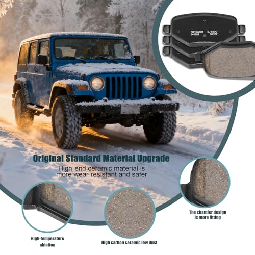 D1611+D1377 Front and Rear Ceramic Brake Pads Kit Fit For Ford Explorer/Flex/Taurus/Police Interceptor Sedan 2013-2019, For Police Interceptor Utility 2013-2018, For Lincoln MKT 2013-19 - style: HZ1611+HZ1377