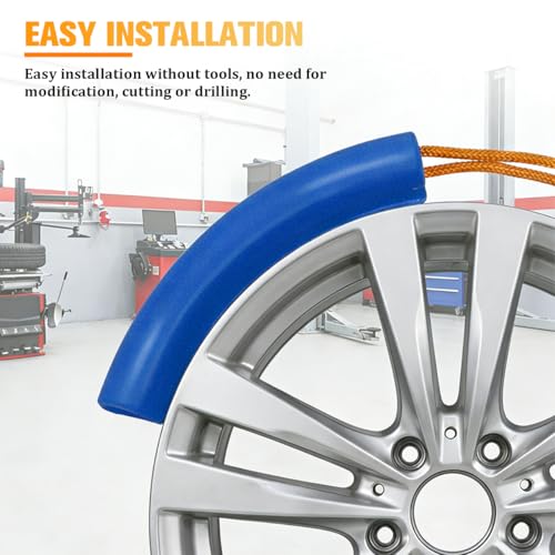 5PCS Car Tire Changing Rim Protector, Vehicle Fixing Wheel Changer Guard Edge Saver, Auto Tyre Changing Hub Rim Protective Cover, Universal for Sedan Truck Motorcycle (Blue) - color: Blue