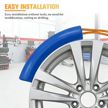 5PCS Car Tire Changing Rim Protector, Vehicle Fixing Wheel Changer Guard Edge Saver, Auto Tyre Changing Hub Rim Protective Cover, Universal for Sedan Truck Motorcycle (Blue) - color: Blue