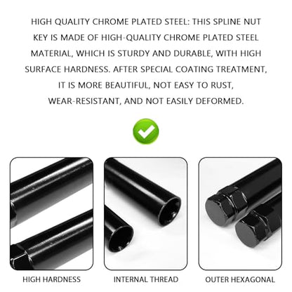 Large 6 Spline Lug Nut Socket, Wheel Lock Removal Kit for 21 mm (13/16 Inch) & 22 mm (7/8 Inch) Hex Socket Wrench, Wheel Lock Key Replacement for Aftermarket 6 Spline Lug Nut - size: Large 6 Spline