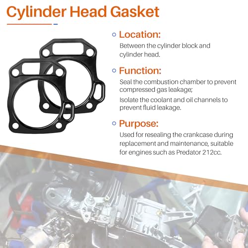 SUNJIKA Gasket Kit for Predator 212cc GX160 GX200 Engine,2 Sets