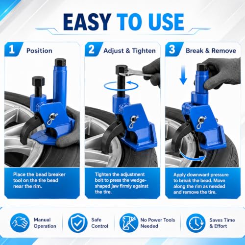 Manual Tire Bead Breaker Tool for ATV, UTV, Car, Tractor & Mower - color: BLUE