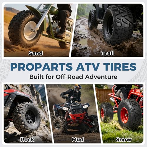 PROPARTS 19x7-8 ATV/UTV Tires 4-Ply 19x7x8 19-7-8 All Terrain Off-Road Mini Bike Tire for Mud, Sand Rock and Trail, Tubeless, Set of 2 - size: 19x7x8