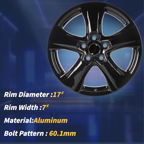 New Single 17" 17x7 17 Inch Aluminum Alloy Wheel Rims Fit for 2019 2020 2021 2022 2023 2024 Toyota RAV4, OEM Design Replacement Rim, Gloss Black, 75240