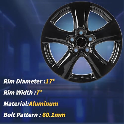 New Single 17" 17x7 17 Inch Aluminum Alloy Wheel Rims Fit for 2019 2020 2021 2022 2023 2024 Toyota RAV4, OEM Design Replacement Rim, Gloss Black, 75240