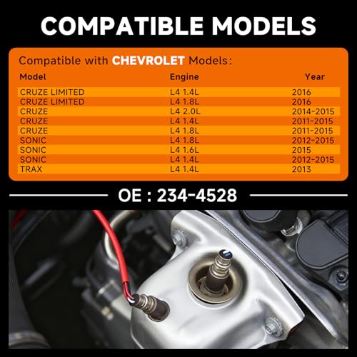 Downstream O2 Sensor Set | Direct Replacement for OE #234-4528 & LSF 4.2 | Oxygen Sensor Compatible with Chevy L4-1.4L/1.6L/1.8L/2.0L 2011-2016 Models - size: 234-4528