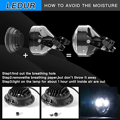 LEDUR 7Inch Round LED Motorcycle Headlight DOT Approved with Housing Bucket DRL Turn Signal Motorcycle Headlight for Cafe Racer Chopper Bobber Touring Cruiser Scrambler Street Tracker - size: 7IN Round Motorcycle Headlights LRH-1PCS