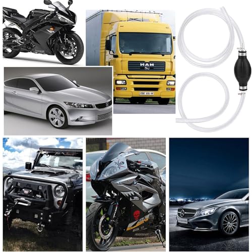 Gas Siphon Pump, Hand Siphon Pump for Gasoline Transfer Manual Siphon Pump for Water Fish Tank, Fuel Siphon Pump for Gasoline. (Gas Siphon Hose Included)