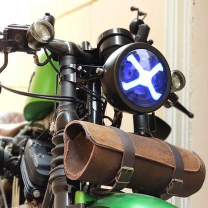 X-style Blue DRL motorcycle headlight with Housing - color: Blue2