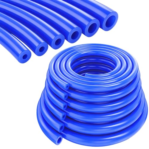 Tnisesm 6.6 FT Vacuum Hose Automotive 1/8" 5/32" 3/16" 1/4" 5/16" 3/8" ID 6 Values 130PSI High Performance Silicone Blue Vacuum Hose line Kit - color: Blue, size: 6PCS-6.6FT