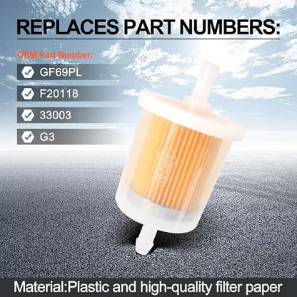 G3 GF69PL 3/8" Plastic Gas/Fuel Filter Compatible with F20118 33003