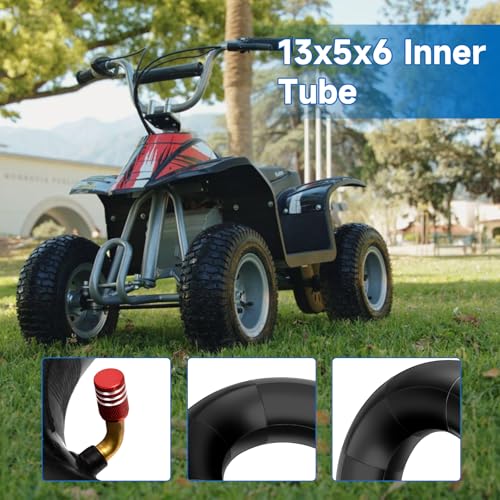 FVRITO 13x5.00-6 13x5x6 Inner Tube Heavy Duty Replacement Compatible with Razor Dirt Quad Versions 1-18 Go Kart ATV Lawn Mower Snow Blower Yard Tractor Hand Truck Wagon Pressure Washer Air Compressor - size: 13x5.00-6(4 Pack,Bent Valve）