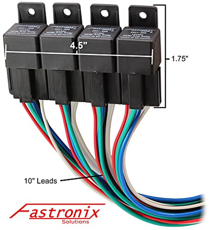 Fastronix High Current 40/60A Relay Panel with Interlocking Sockets - size: 4 Relay and Socket Panel