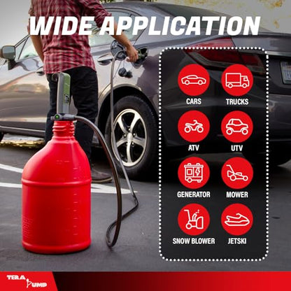 TERA PUMP Fuel Transfer Pump w/Quick Flow Control Nozzle - style: 10 ft Pump (Rechargeable)