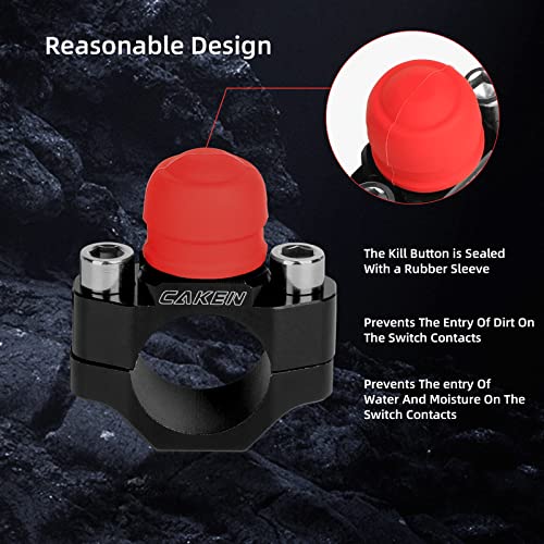 CNC Universal Motorcycle ATV Engine Start Stop Kill Switch Button - color: Red