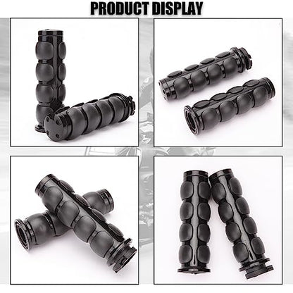 DREAMIZER Universal Motorcycle Hand Grips with Black Non-Slip Rubber for Harley Honda Yamaha Suzuki Kawasaki - color: Black-A