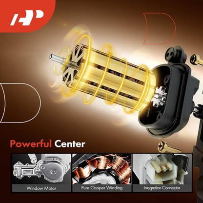 A-Premium Front Passenger Side Power Window Regulator with Motor (2-Pin) - style: Front Right (RH)