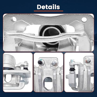 2 Pcs Left & Right Brake Calipers Fit for 2010-2013 Hyundai Santa Fe Kia Sorento, Driver and Passenger Side Rear Brake Caliper w/Bracket Replace for 19B6270 19B6271 - size: 19B6270+19B6271