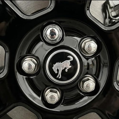 Farad GalaxyLock H/M Chromed Lug nut Wheel-Locks Kit Suitable for Ford Bronco (no Raptor) 2021> (M12 X 1.5 Thread Size) - Set of 4 Lug Nuts + 1 Key