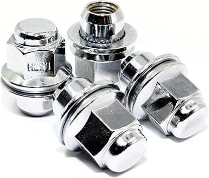 Set of 4 12x1.5 Veritek Mag OEM Factory Washer Style Chrome Lug Nuts for Toyota Tacoma 4 Runner SR5 Pre-Runner TRD Off-Road Limited Factory Stock Replacement - size: 12x1.5mm