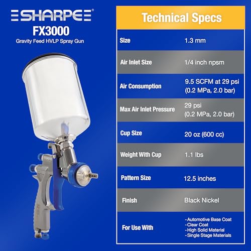 Graco-Sharpe 288879 HVLP FX3000 Paint Spray Gun, 1.3 mm - style: 1.3 mm