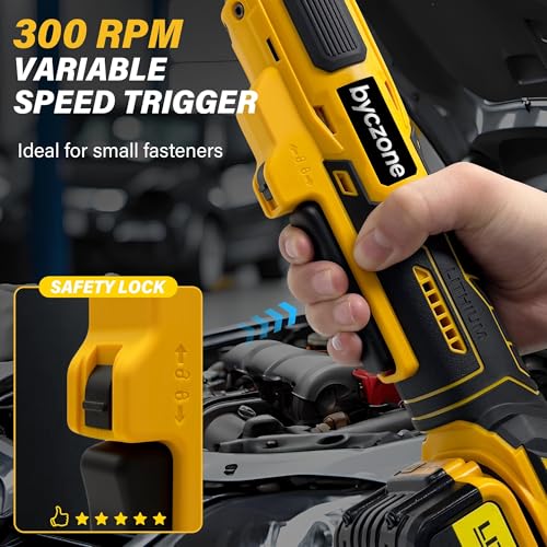 3/8" Cordless Ratchet Wrench for Dewalt 20V Battery (Without Battery), 45ft-lbs(61N.m) Electric Power Ratchet with Variable Speed, 7 Sockets, 3/8" to 1/4" Adapter, for Automotive Repair