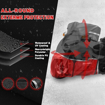 Motorcycle Cover for Honda GL1500, GL1800, Valkyrie Interstate - size: Honda Touring