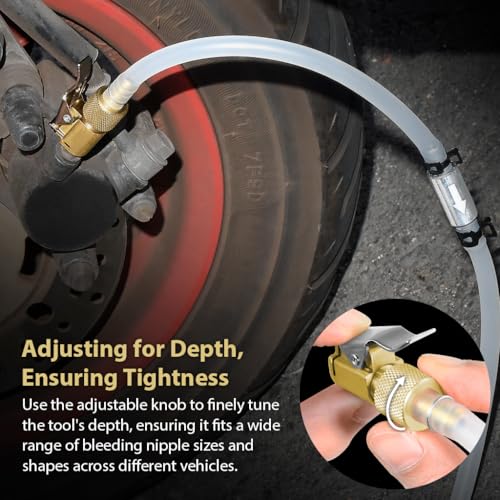FIRSTINFO Lockable Brake Bleeder Hose with One-Way Check Valve