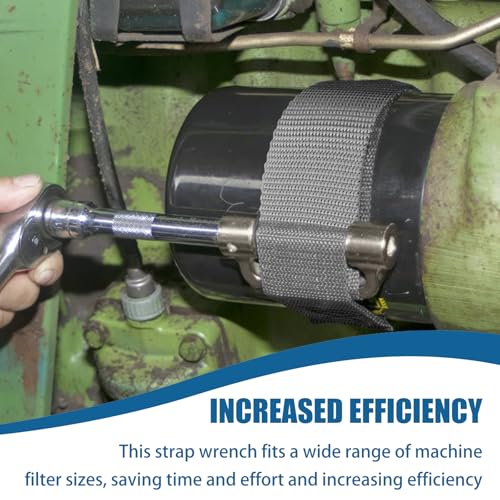 Heavy Duty Filter Strap Wrench, for Up to 6-1/2 in Oil Filter Strap Removal