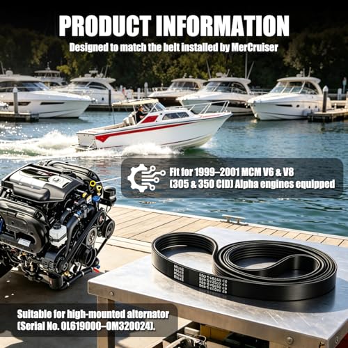 865615Q09 Serpentine Belt for MerCruiser V6 & V8 Alpha Engines