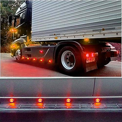 2Pcs 2in Red Beehive Cone Light Round Side Marker Light Rear Tracking Light Clearance Light Waterproof 7 Diodes Sealed Peterbilt Bullet Marker lights for Truck Trailer Van Pickup Bus RV SUV - color: Red