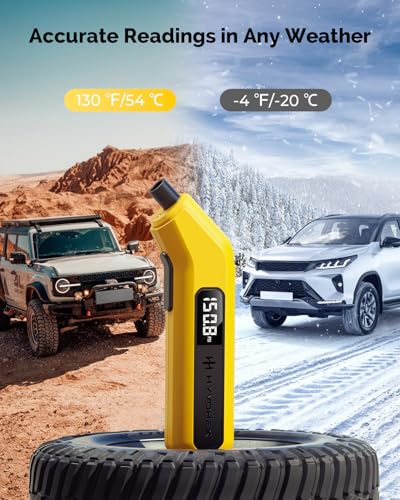 HYVOHEX Digital Tire Pressure Gauge 200 PSI for Car,RV,Truck,Bike - color: Yellow