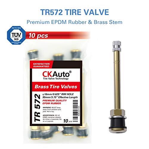 CKAuto TR572 Brass Commercial Truck Valve Stems 3 3/4" Eff. Length, 10 pcs - color: Copper